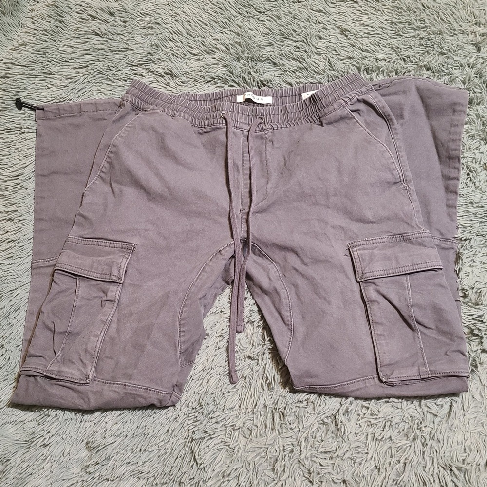Pacsun Eco Stretch Canvas Khaki Slim Cargo Pants Grey Mens M‎